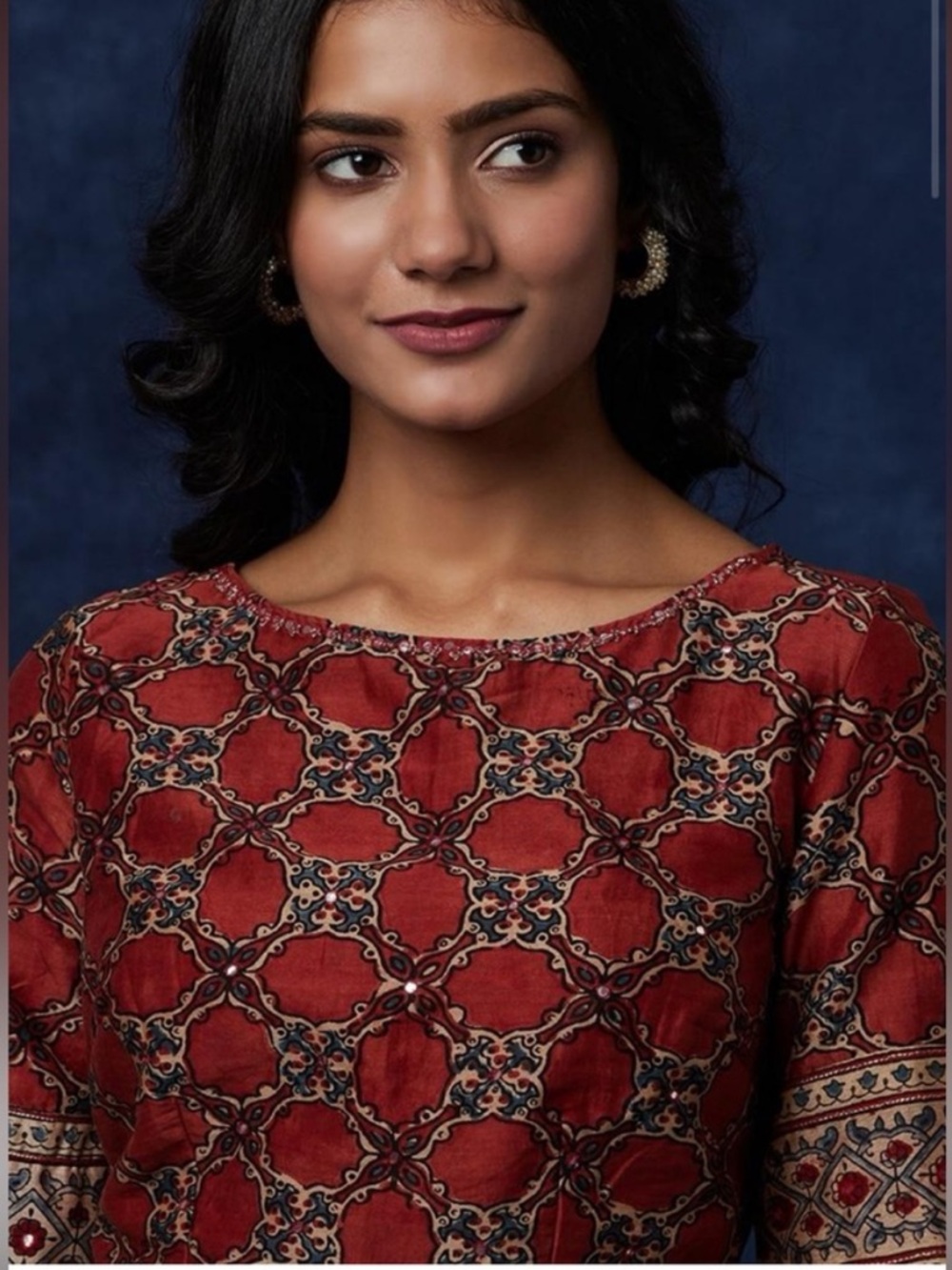 Brand new fabindia Pure silk ajrakh print Indian Pakistani Blouse